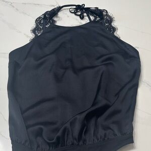 Abercrombie & Fitch Black Lace Halter Tank Top